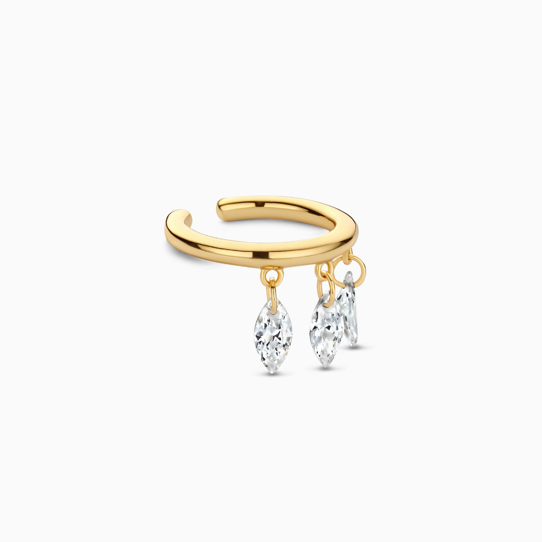 Floating Marquise Ear Cuff