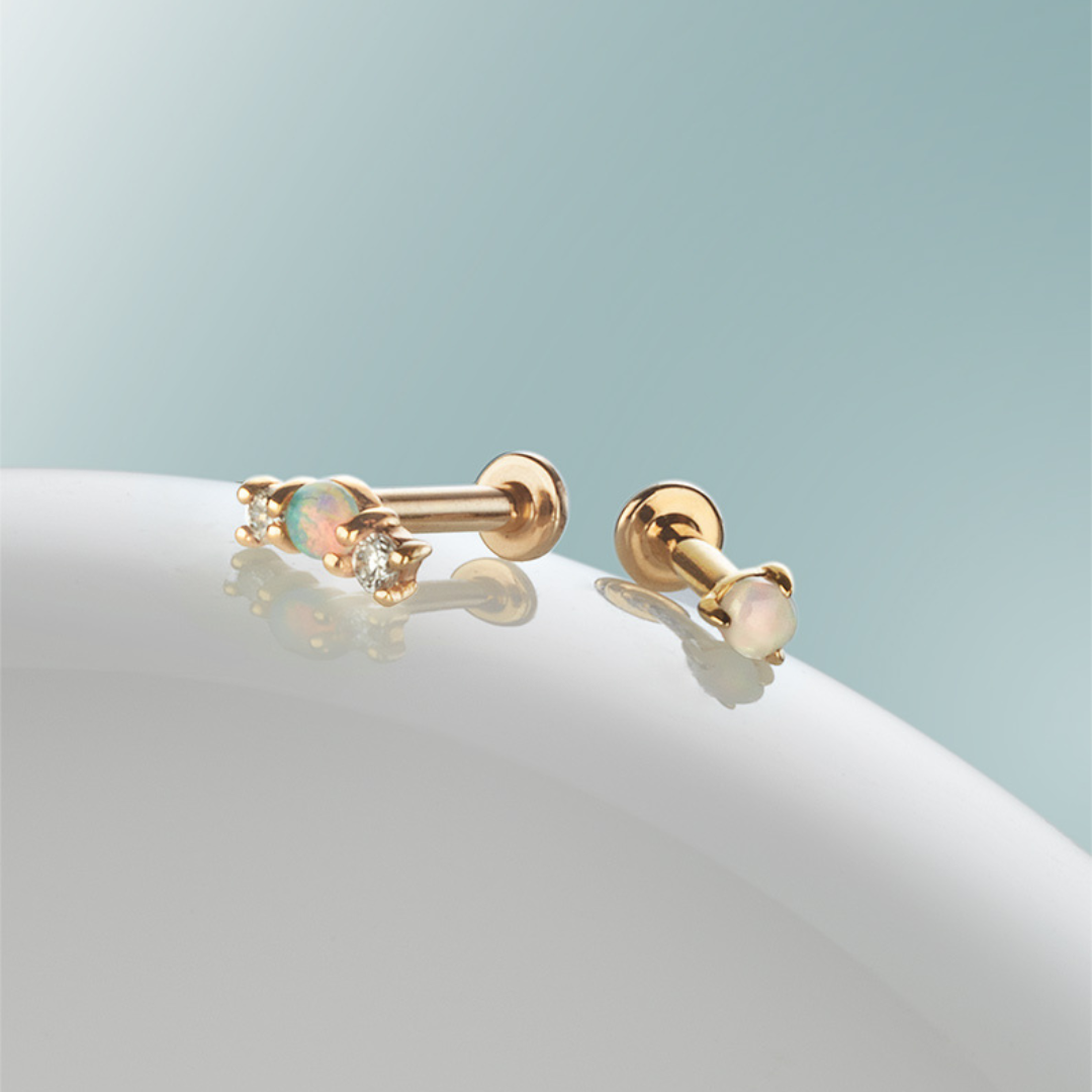Opal & Diamond Piercing Set