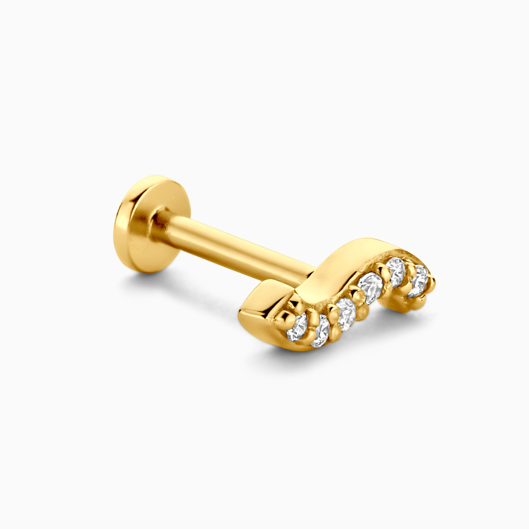 Wavy Flatback Stud Earring