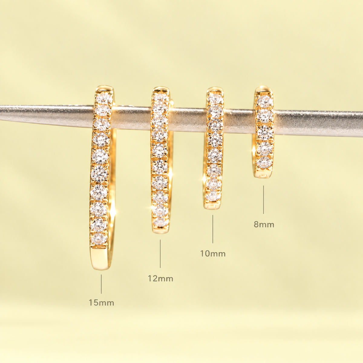 Single Diamond Huggie (8mm)