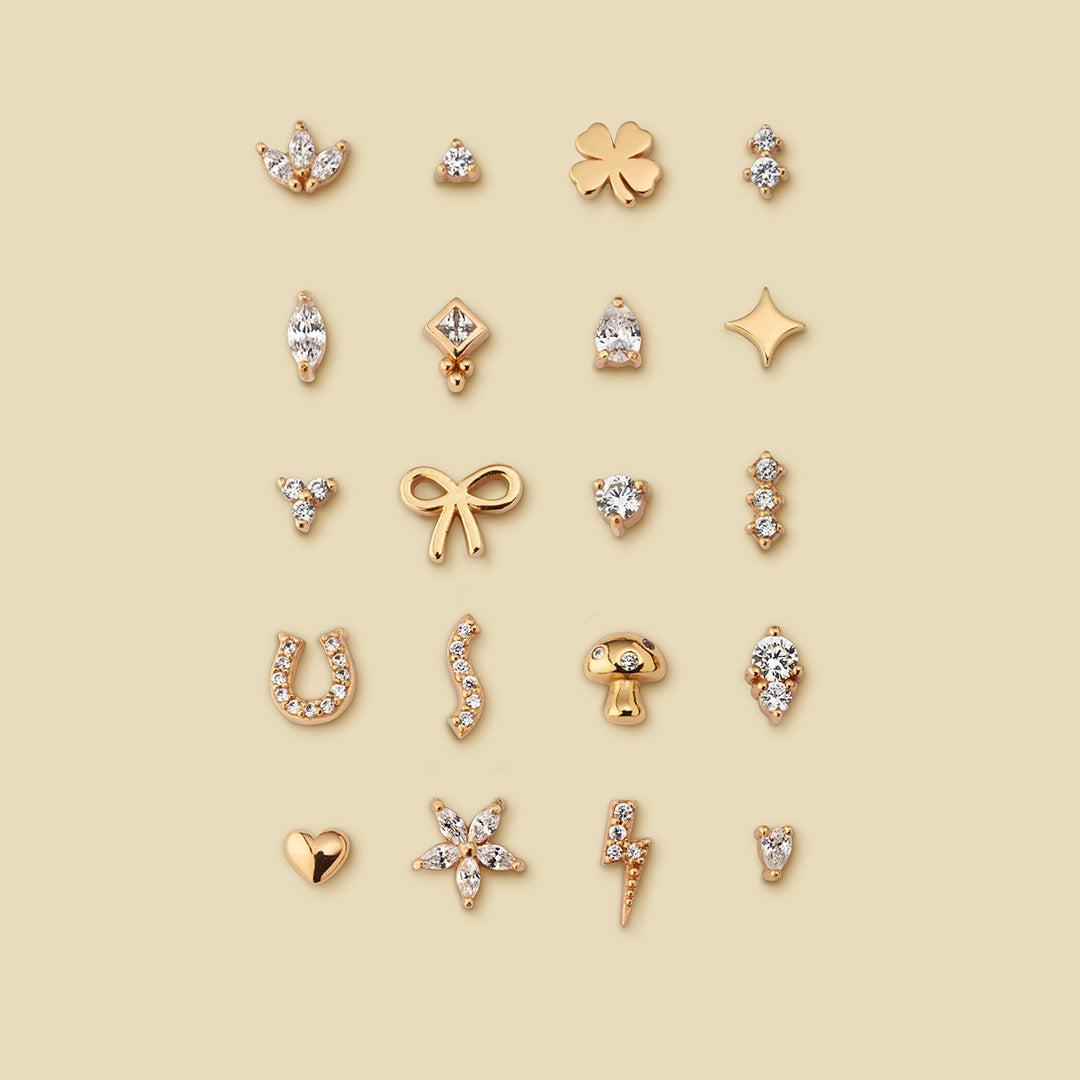 Clover Flatback Stud Earring