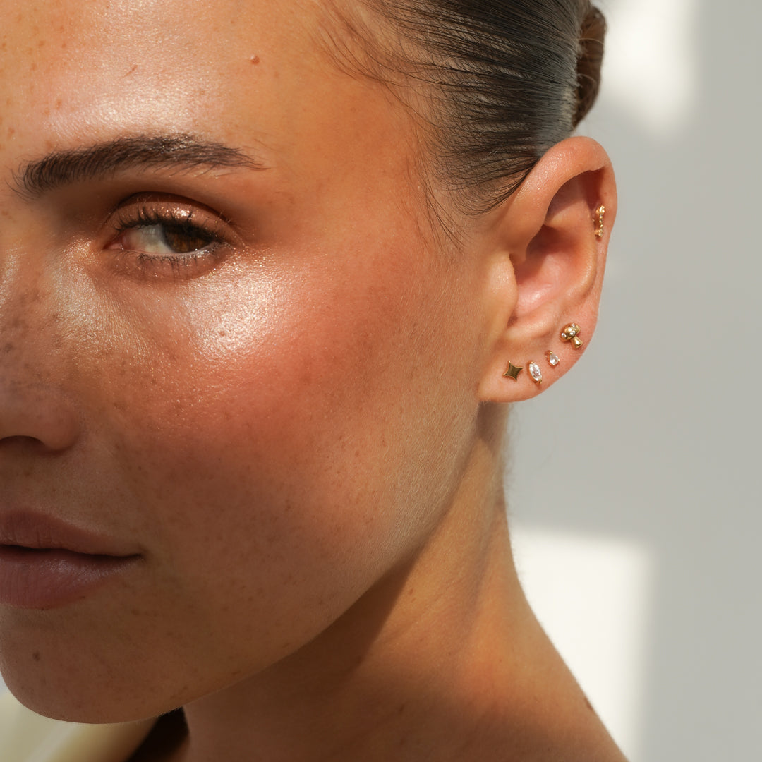 Marquise Flatback Stud Earring