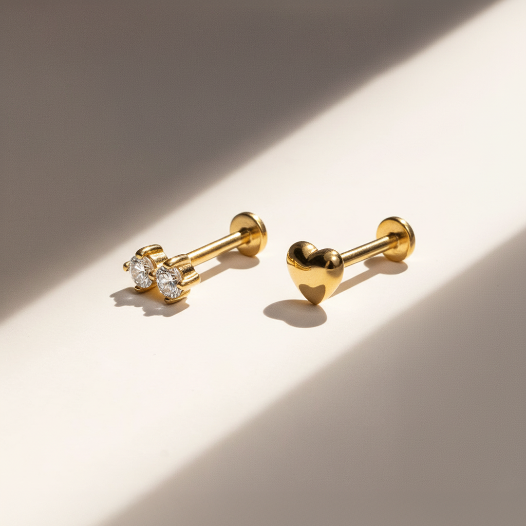 Heart Flatback Stud Earring