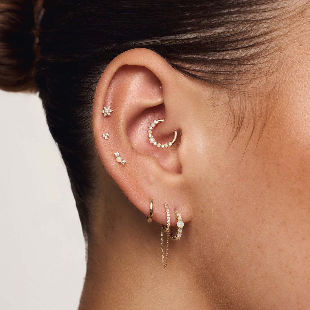 Opal & Diamond Piercing
