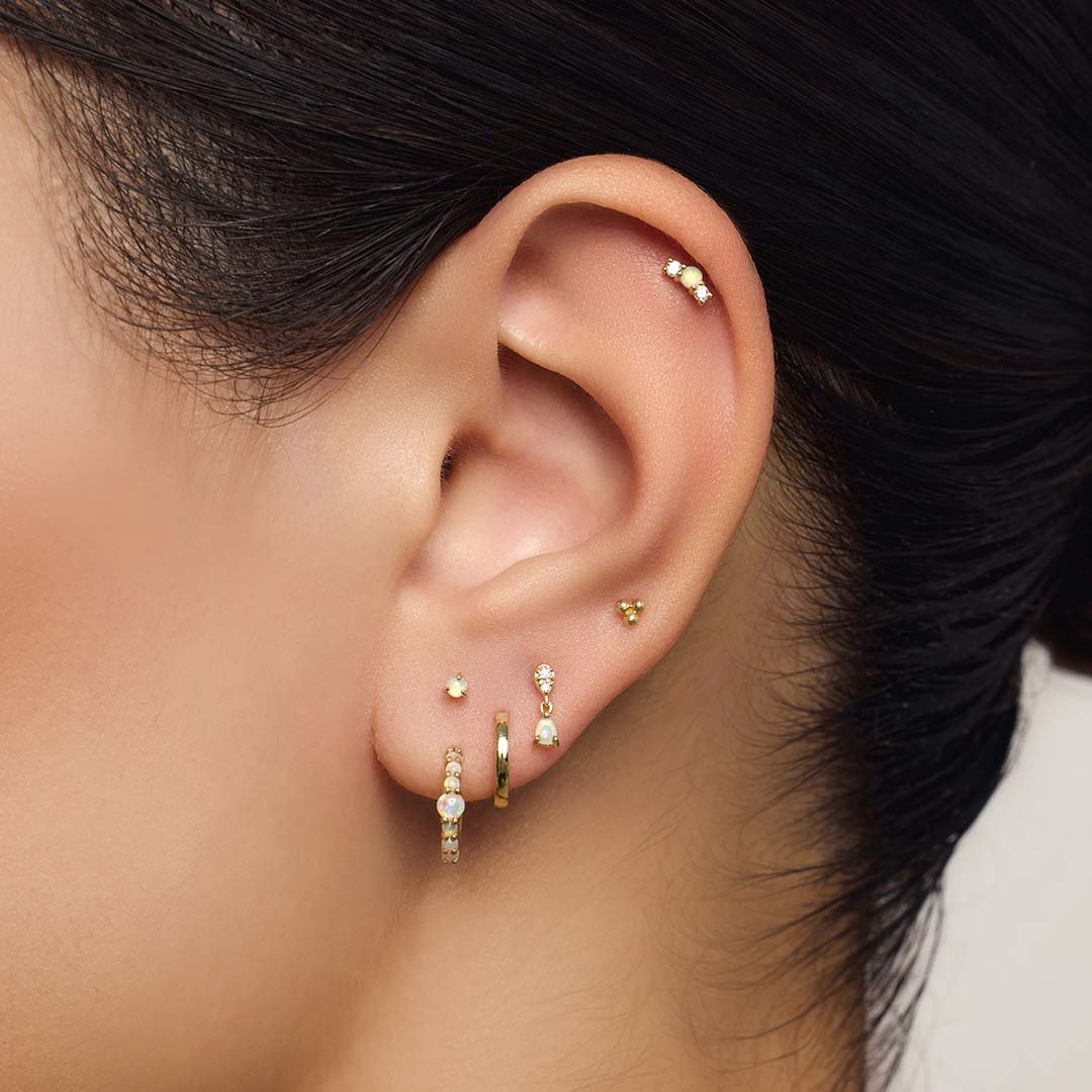 Opal & Diamond Drop Piercing