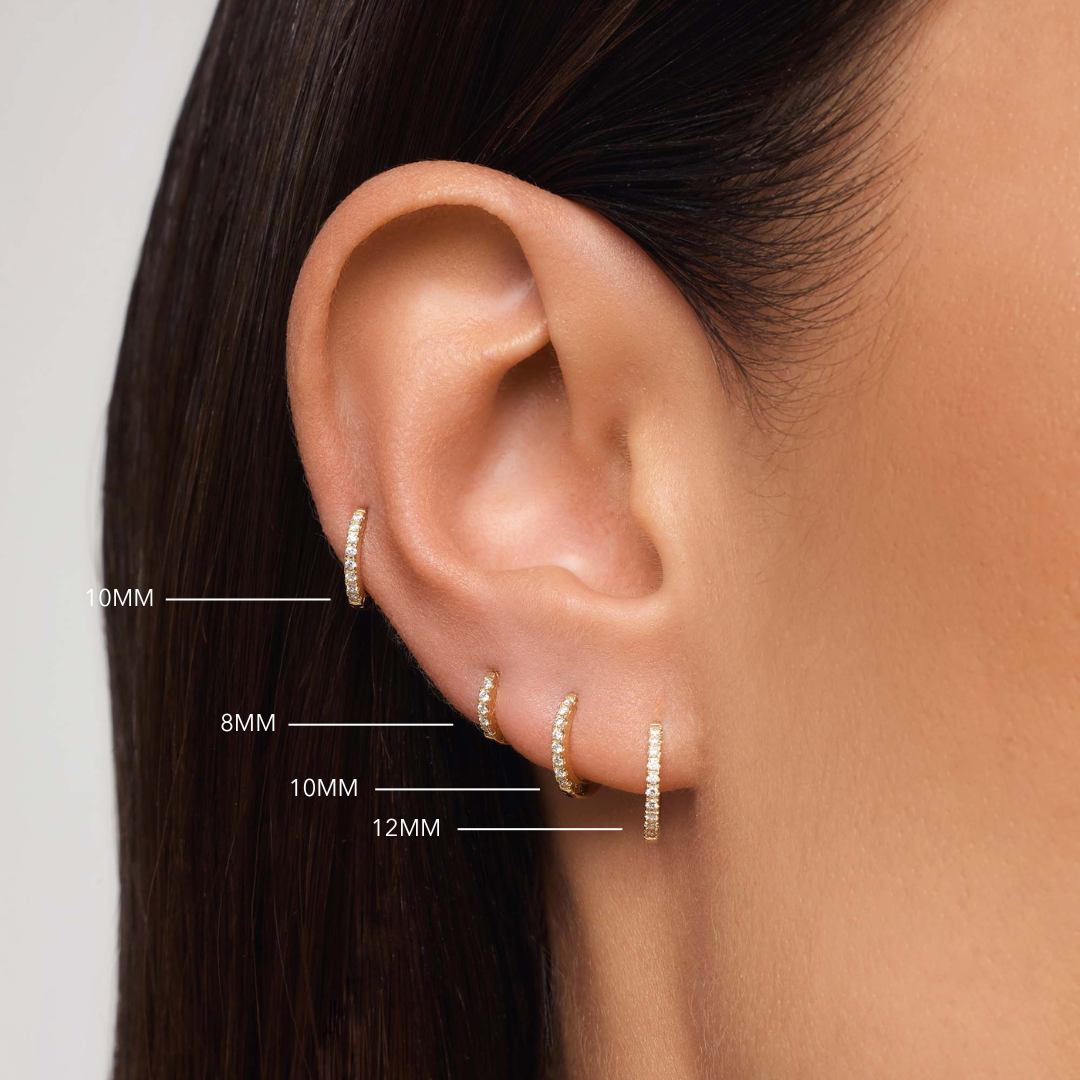 Single Diamond Huggie (8mm)